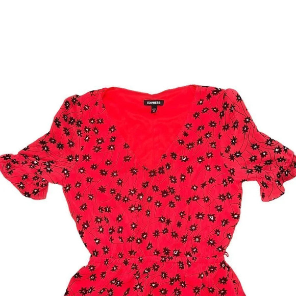 Express Floral V Neck Dress Size XS - Picture 2 of 4